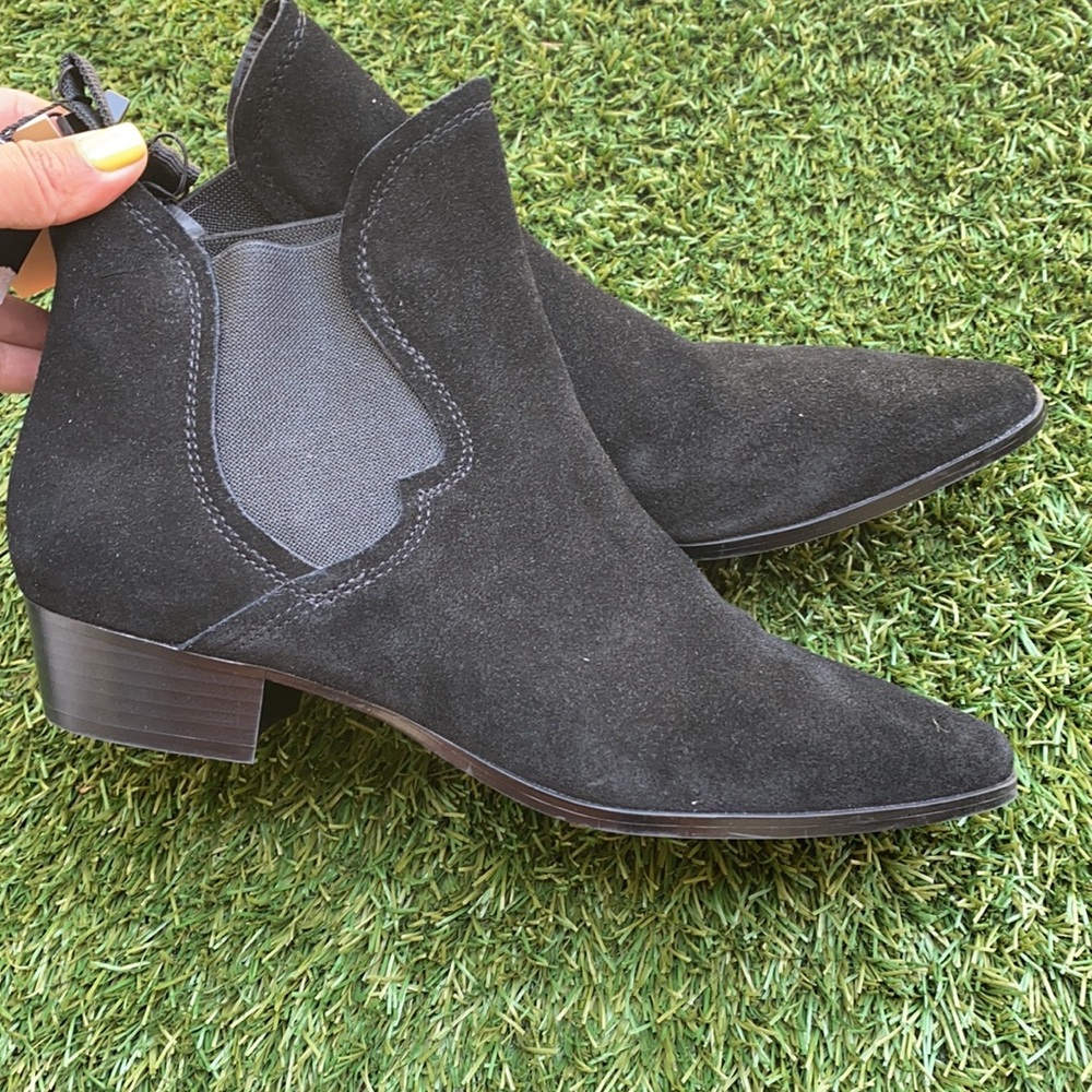 Zara Black Suede Leather Booties